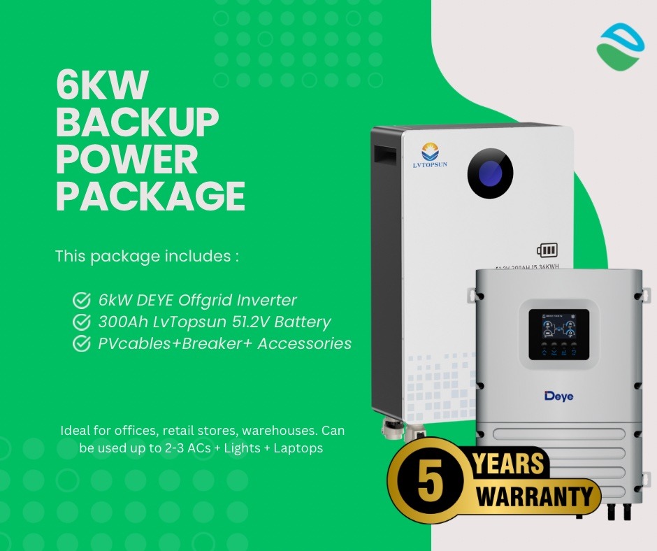 6kW Backup System with 300Ah Battery Package